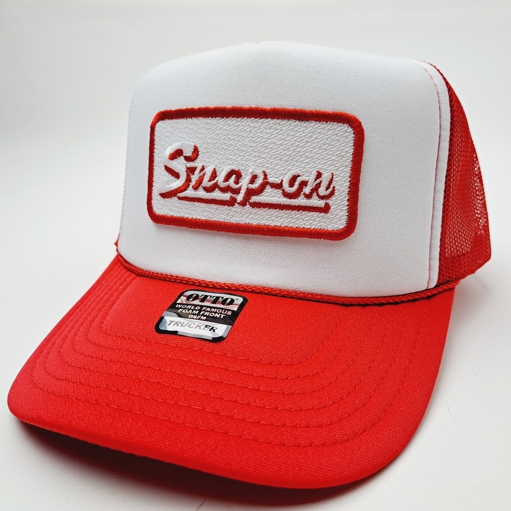 Snap On Embroidered Patch Foam Trucker Mesh Snapback Cap Hat